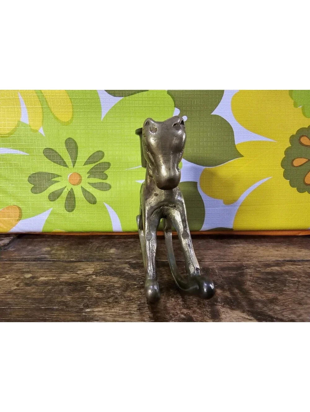 Vintage Brass Rocking Horse Candle Stick Holder